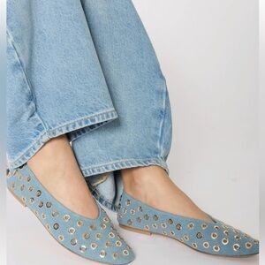 BERENICE. ABALLERINA | Ballerina in blue denim with studs